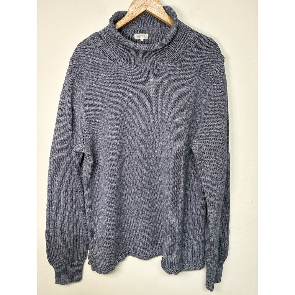 Quaker Marine Supply Fishermans Sweater Roll Neck Men's XL Blue Heavy Outdoor